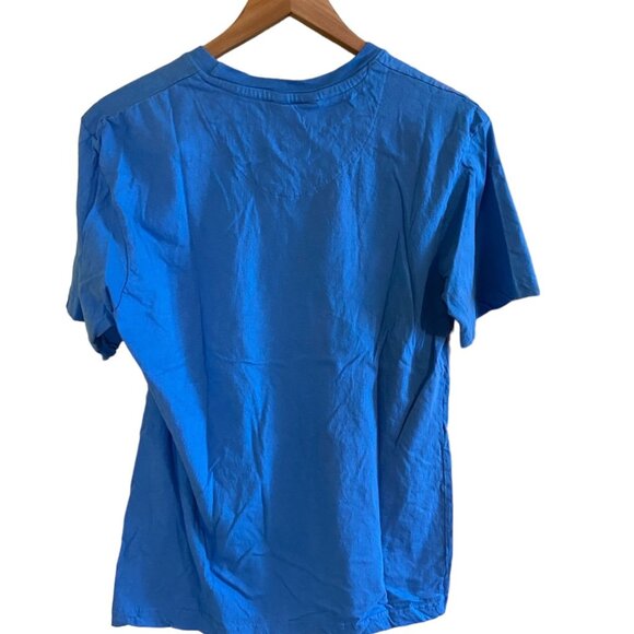 Izod Men Medium Blue Cotton T-Shirt Casual Classiccore Cozycore - Picture 3 of 7